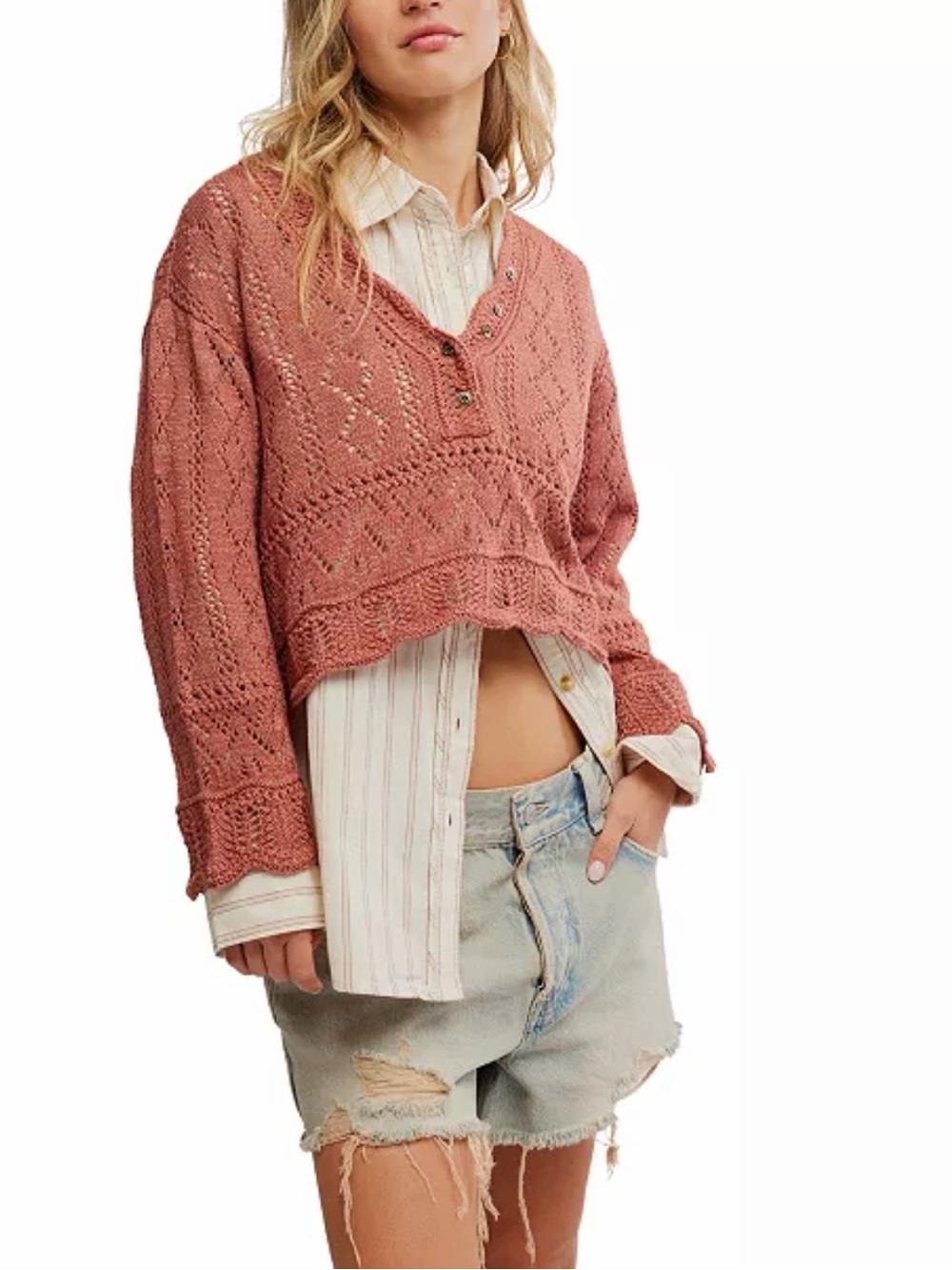 Free People ⭐️ Charlotte sweater in cedar wood colour